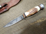 Vtg Monarch #2111 7.5 inch Fixed Blade Hunting Knife w/Sheath Made In Japan