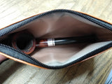 Firedog Pipe Tobacco Lined Pouch w/Quickie Smoking Pipe and Seating Zipper!