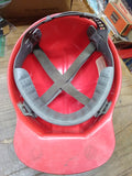 Vtg MSA Comfo Cap Miners Low Vein Red Bump Cap Hard Hat w/MSA Suspension Nice!