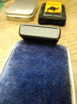 Vtg 1995 Unfired Zippo Yellow Camel Blue Burst Black Matte Cigarette Lighter VG!