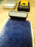 Vtg 1995 Unfired Zippo Yellow Camel Blue Burst Black Matte Cigarette Lighter VG!