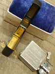 Vtg 1995 Unfired Zippo Yellow Camel Blue Burst Black Matte Cigarette Lighter VG!