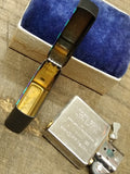 Vtg 1995 Unfired Zippo Yellow Camel Blue Burst Black Matte Cigarette Lighter VG!