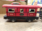 Vtg MARX Tin Locomotive Train Set Wind Up Motor 5 Cars w/Key Working Motor Bell!