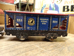 Vtg MARX Tin Locomotive Train Set Wind Up Motor 5 Cars w/Key Working Motor Bell!