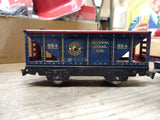 Vtg MARX Tin Locomotive Train Set Wind Up Motor 5 Cars w/Key Working Motor Bell!