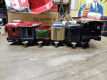 Vtg MARX Tin Locomotive Train Set Wind Up Motor 5 Cars w/Key Working Motor Bell!