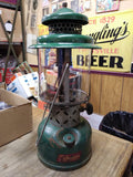 Vtg 1953 Coleman #220E 2 Mantel Gas Fuel Lantern Pyrex Globe Camping Fishing