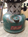 Vtg 1953 Coleman #220E 2 Mantel Gas Fuel Lantern Pyrex Globe Camping Fishing