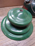 Vtg 1953 Coleman #220E 2 Mantel Gas Fuel Lantern Pyrex Globe Camping Fishing