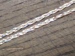 14K Rose Yellow White Gold Flat Braided Herring Bone 3 Strand 16" Necklace Italy