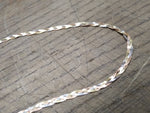 14K Rose Yellow White Gold Flat Braided Herring Bone 3 Strand 16" Necklace Italy