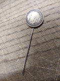 Vtg British Silver 6 Pence Coin Hat Pin 1930 King George V