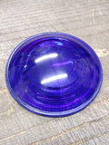 Vtg Corning Blue Domed Glass Lens 4 1/2" D X 3 1/2" FSO USA Railroad Signal Lens