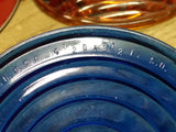Vtg Corning Blue Domed Glass Lens 4 1/2" D X 3 1/2" FSO USA Railroad Signal Lens