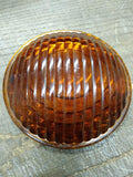 Vtg Corning Amber Domed Ribbed Glass 1935 Railroad Signal Lens 5" D X 3 1/2" FSO