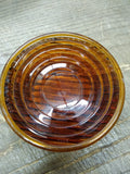 Vtg Corning Amber Domed Ribbed Glass 1935 Railroad Signal Lens 5" D X 3 1/2" FSO