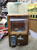 Vtg Victor Co 50s Baby Grand Charm Coin Op Vending Machine Wood Bubblegum Gumbal