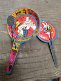 Vtg 2 Pc US Metal Toy Tin Lithograph Party Clacker Noise Maker Lot Made In Japan