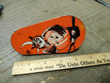 Vtg Halloween US Metal Toy Jack O Lantern & Owl Tin Lithograph Party Noise Maker