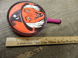 Vtg Kirchhof Halloween Smiling Witch Tin Lithograph Party Noise Maker