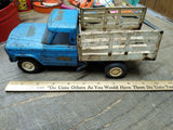 Vtg Tonka 1960's Stake Bed Pick Up Blue Dump Truck Pressed Steel Made In USA