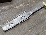 Vtg Durham Duplex Barbers Hair Shaper Open Comb Straight Razor Made In USA
