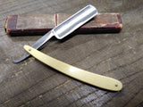 Vtg Kut Ezy Straight Razor with Jimps Nice Scales w/Red Point Box Nice Shape!