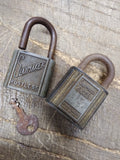 Vtg 2 Piece Slaymaker Padlock Lot Rustless 5 Disk Cylinder 1 w/Key Made In USA