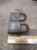 Vtg 2 Piece Slaymaker Padlock Lot Rustless 5 Disk Cylinder 1 w/Key Made In USA