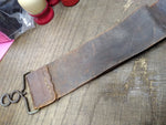 Vtg Antique Leather Barber Shop Straight Razor Sharpening Strop 16 inches