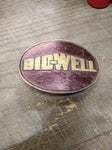 Vtg BIDWELL Brass Oval Belt Buckle Dynabuckle Provo Utah USA 3.25 x 2.25 inches