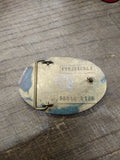 Vtg BIDWELL Brass Oval Belt Buckle Dynabuckle Provo Utah USA 3.25 x 2.25 inches