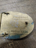 Vtg BIDWELL Brass Oval Belt Buckle Dynabuckle Provo Utah USA 3.25 x 2.25 inches