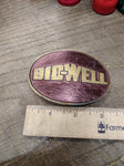 Vtg BIDWELL Brass Oval Belt Buckle Dynabuckle Provo Utah USA 3.25 x 2.25 inches