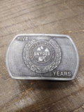 Vtg Associated Companies Inc SNYDER COAL 5 Yr Belt Buckle USA 3.25 x 2.25 inches