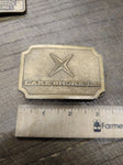 Vtg Lake Shore Inc Brass Belt Buckle Hit Line USA 3.25 x 2.25 inches