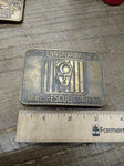 Vtg 1978 Pennsylvania State Mine Rescue Contest Brass Belt Buckle 3.25 x 2.25 in