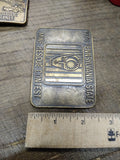 Vtg 1978 Pennsylvania State Mine Rescue Contest Brass Belt Buckle 3.25 x 2.25 in