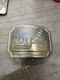 Vtg Hale Pumps Brass Belt Buckle Rectangular 3 x 2.25 in