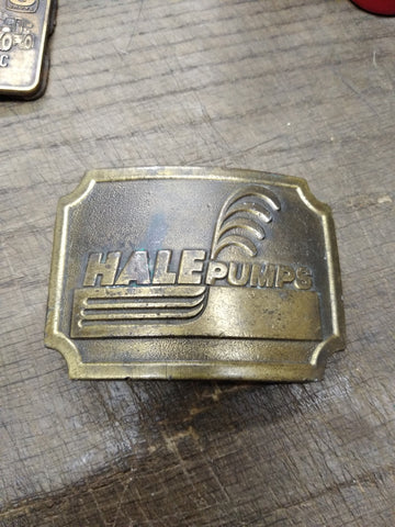 Vtg Hale Pumps Brass Belt Buckle Rectangular 3 x 2.25 in