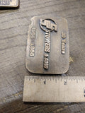 Vtg SS Stowers & Sons 1956-1986 30 Year Brass Belt Buckle 3 x 2 inches