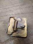Vtg GROVE Hydraulic Cranes Brass Belt Buckle 2 x 2 inches