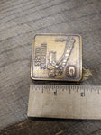 Vtg GROVE Hydraulic Cranes Brass Belt Buckle 2 x 2 inches