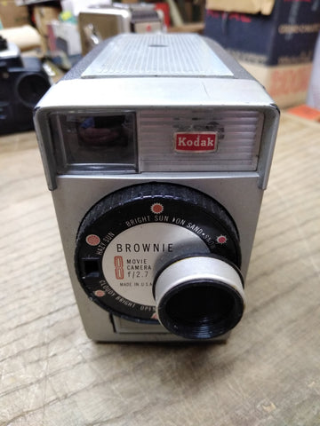 Vtg Kodak Brownie 8mm f/2.7 Film Home Movie Camera w/Working Manual Wind Up