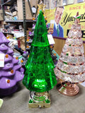 Unbranded Illuminated Sparkling Swirling Water Green Christmas Tree 13" Works!