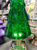 Unbranded Illuminated Sparkling Swirling Water Green Christmas Tree 13" Works!