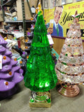 Unbranded Illuminated Sparkling Swirling Water Green Christmas Tree 13" Works!