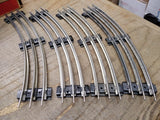 Vtg Lionel Train Track Lot 8 Pieces Curved 027 3 Rail Tubular Steel Good Shape!