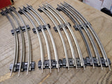Vtg Lionel Train Track Lot 8 Pieces Curved 027 3 Rail Tubular Steel Good Shape!